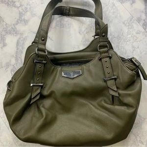 Vera Wang Simply Vera Green Leather Hobo Purse Handbag Shoulder Bag